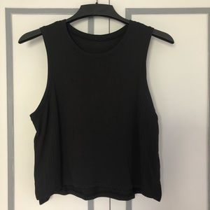 Lululemon Train to Be Cropped Black Tank